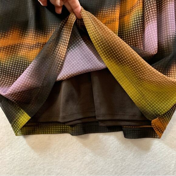 London Times Psychedelic Midi Dress Sz 14 Retro Disco Cyber Faux Wrap Office - Picture 10 of 16